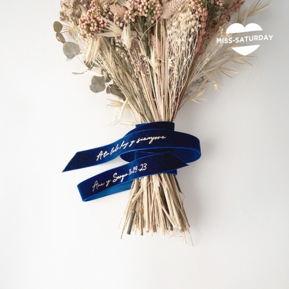 Cinta para ramo de novia azul oscuro