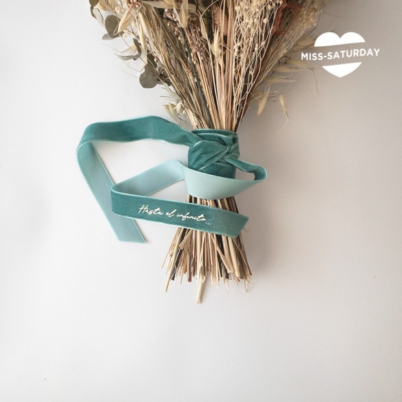 Cinta personalizada ramo de novia verde viejo