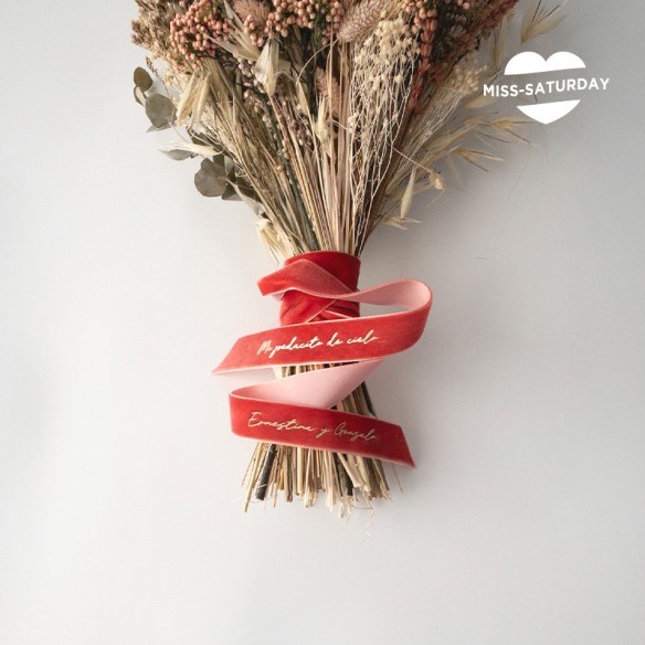 Cinta para ramo de novia rosa viejo