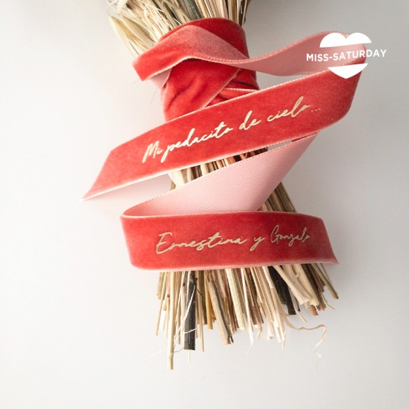 Cinta para ramo de novia rosa viejo