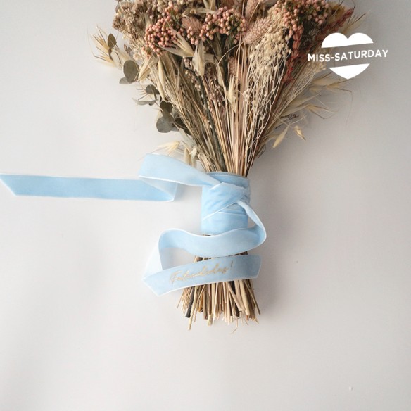 Cinta para ramo de novia celeste