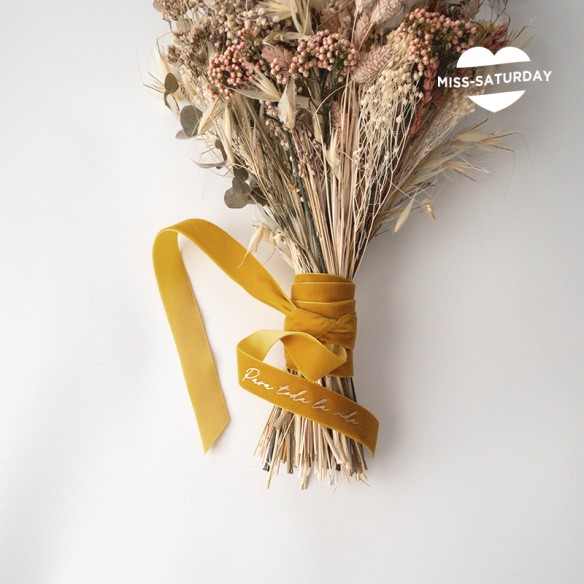 Cinta para ramo de novia mostaza