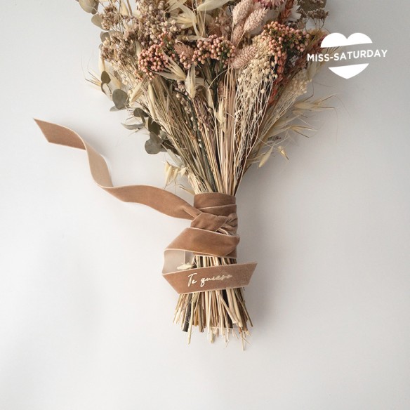 Cinta para ramo de novia marrón