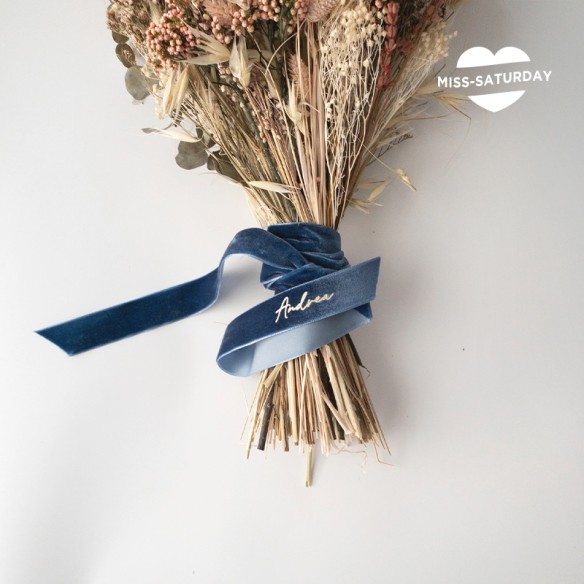 Cinta para ramo de novia azul viejo