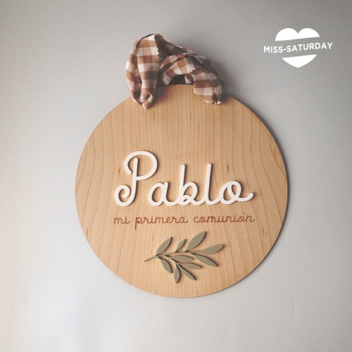 Placa para decorar la silla de la comunión de tu peque