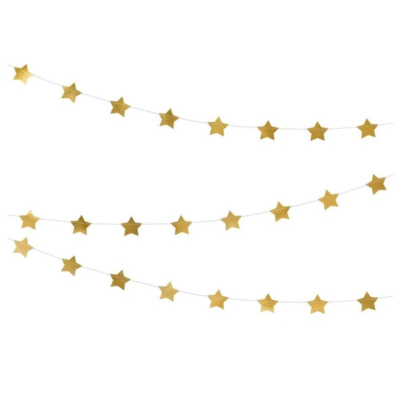 Guirnalda estrellas dorado