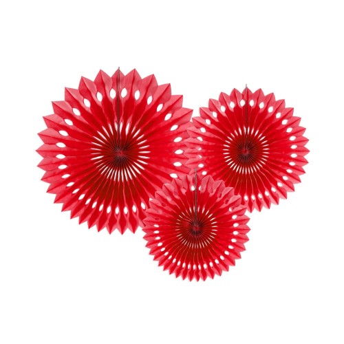 3 abanicos rojo