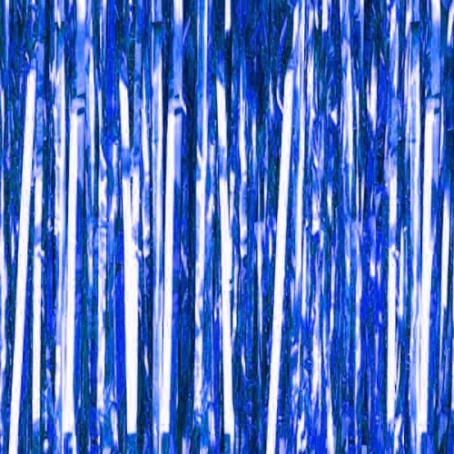 Cortina de tiras foil azul fuerte
