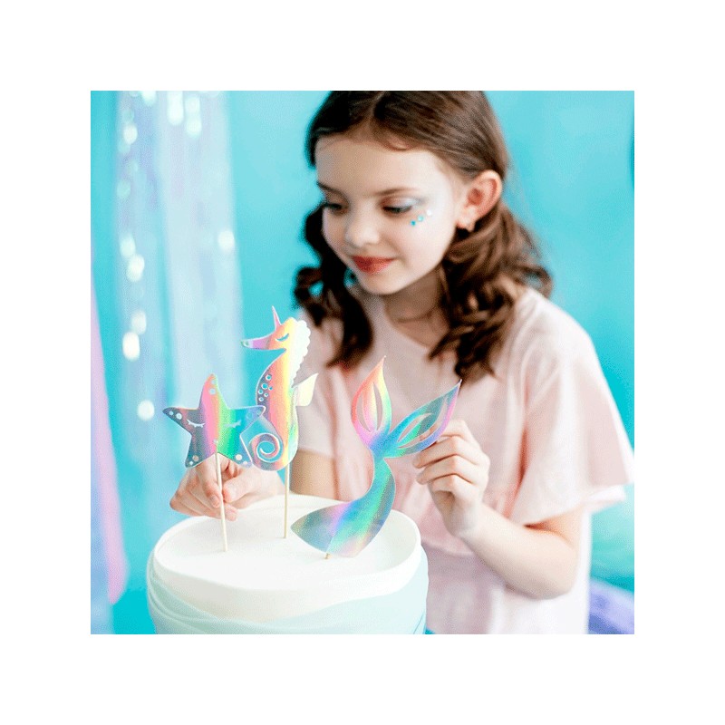 Toppers sirena iridiscentes