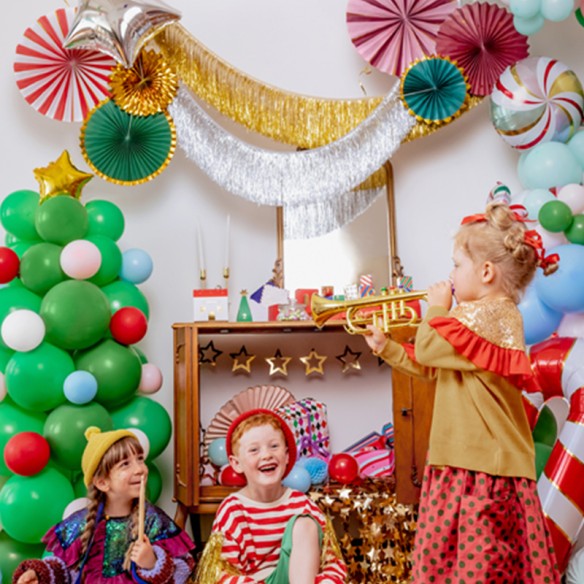 Guirnalda de flecos plata