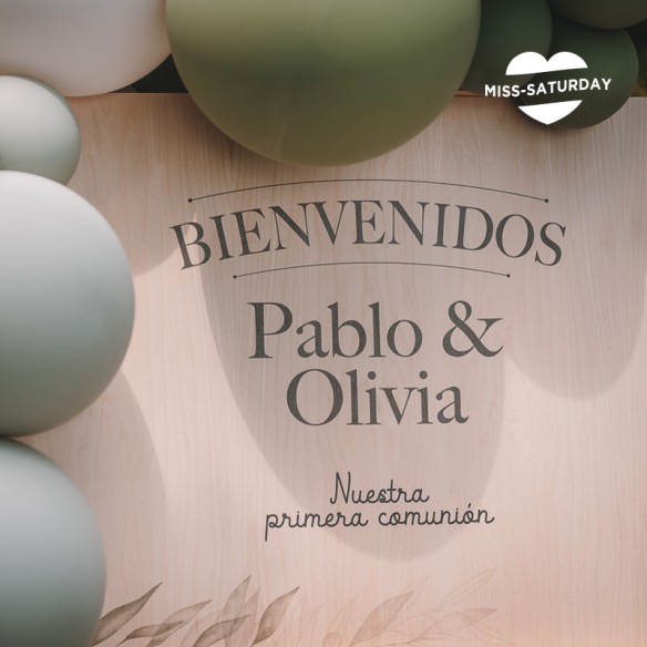 Cartel de bienvenida Comunión Salvia