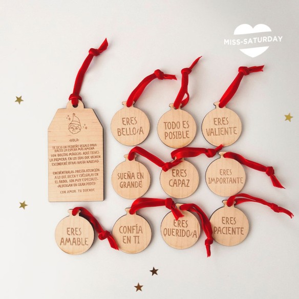 Bolas motivadoras para el árbol de Navidad