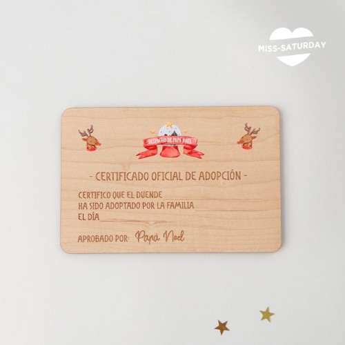 Certificado adopción duende color