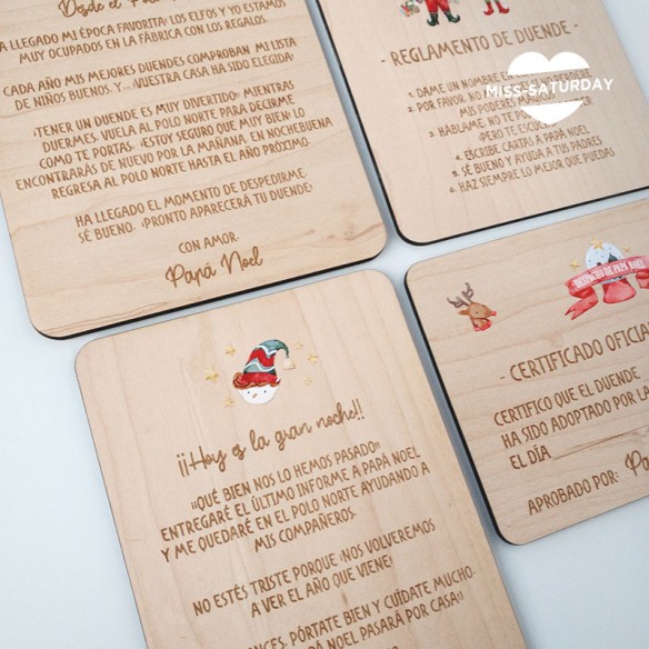 Pack 4 Cartas Duende navideño