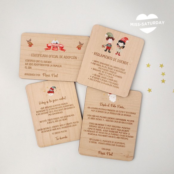 Pack 4 Cartas Duende navideño