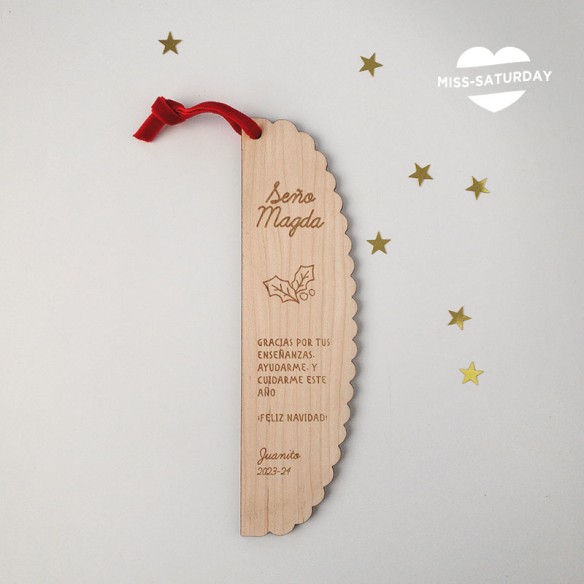 Punto de libro regalo de Navidad maestra