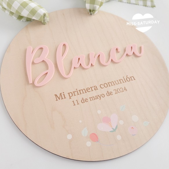 Cartel para silla del protagonista Flores