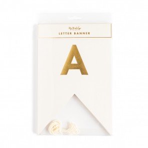 Banderines letras oro