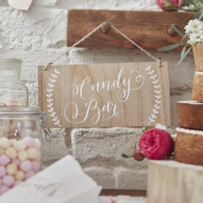Cartel madera Candy bar