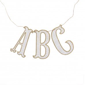 Banderines letras troqueladas oro